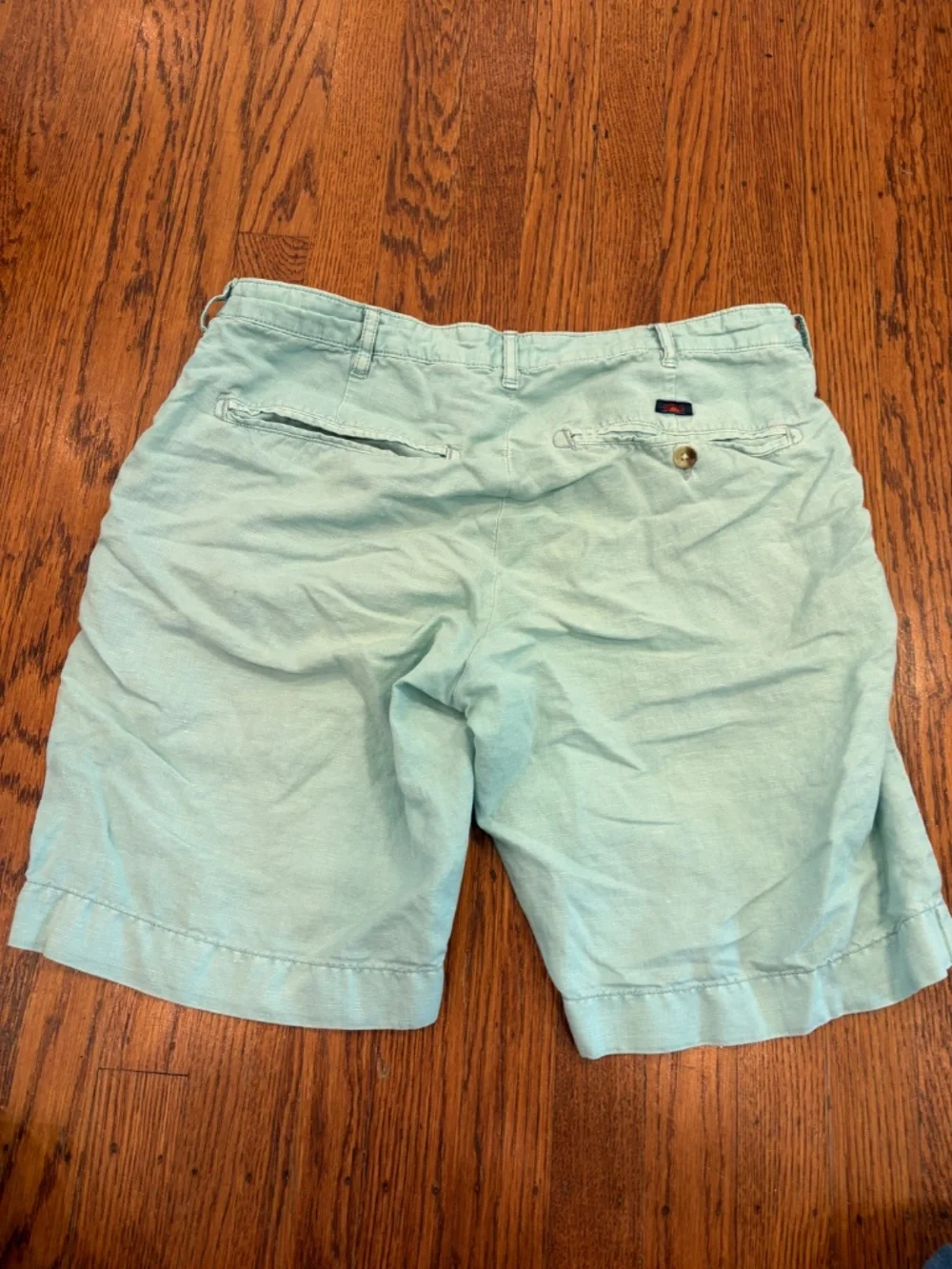 Faherty mens cotton linen shorts size 30 light blue broken in casual beach